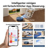 Proscenic Q8 Robot Aspirador con función de Limpieza, 4200 Pa, 200 min, Potente Robot de navegación láser con 5 Tarjetas, Control Mediante aplicación Alexa Siri IFTTT, para Suelos, alfombras, Pelo de