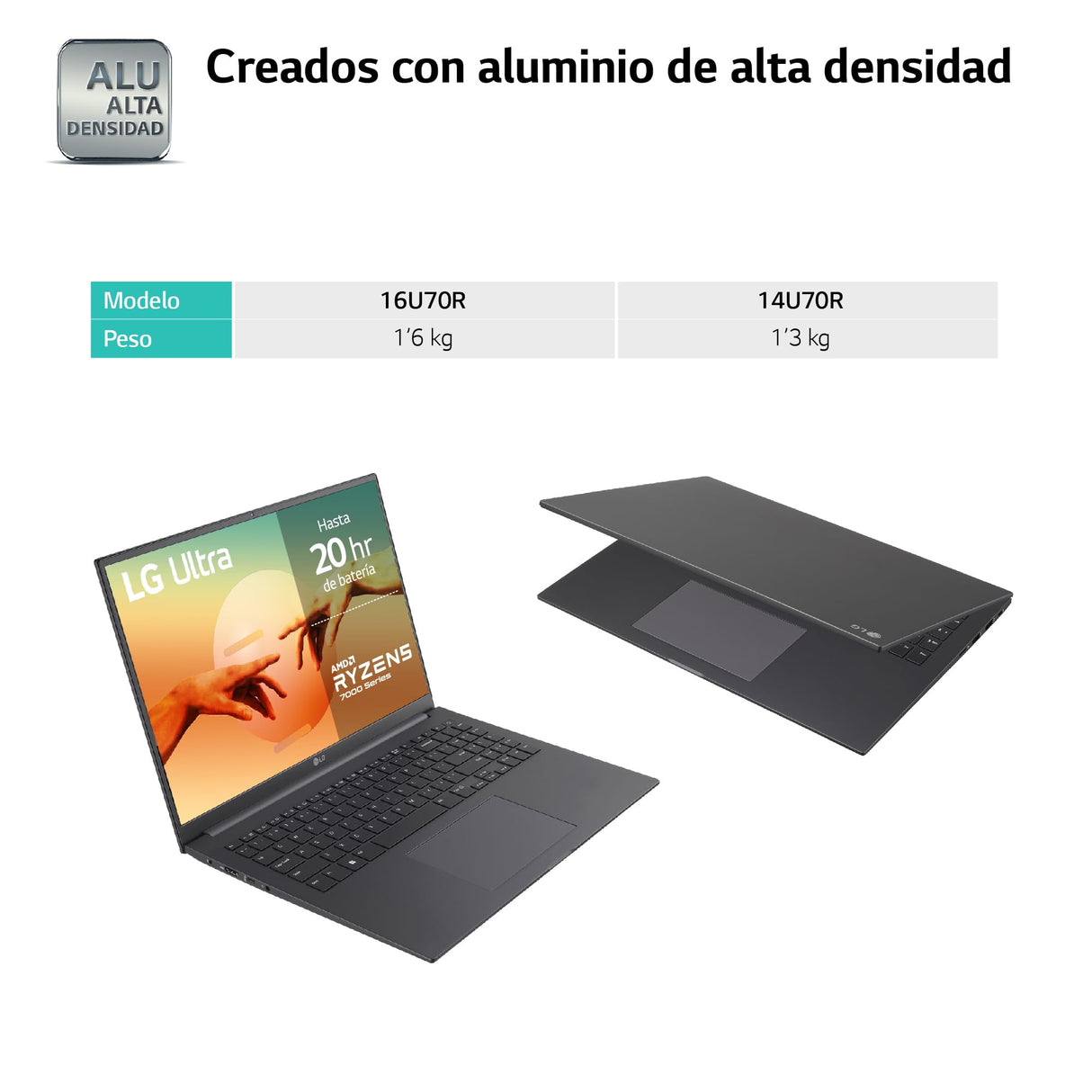 LG Ultra 16UD70R-G.AX59B - Ordenador Portátil, 16 Pulgadas, 16:10 IPS, Sin Sistema Operativo, Ryzen R5, 16 GB RAM, 1TB SSD, 1.6Kg, Hasta 20 Hr de Autonomía, Color Gris Carbón
