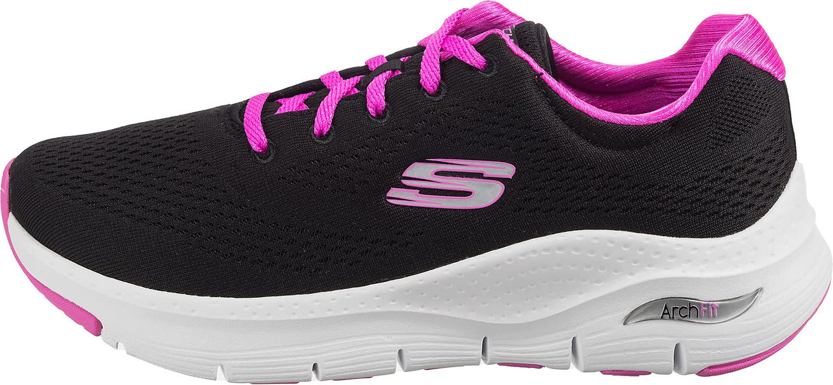 Skechers Arch FIT, Zapatillas Mujer, Black/Light Pink, 36 EU