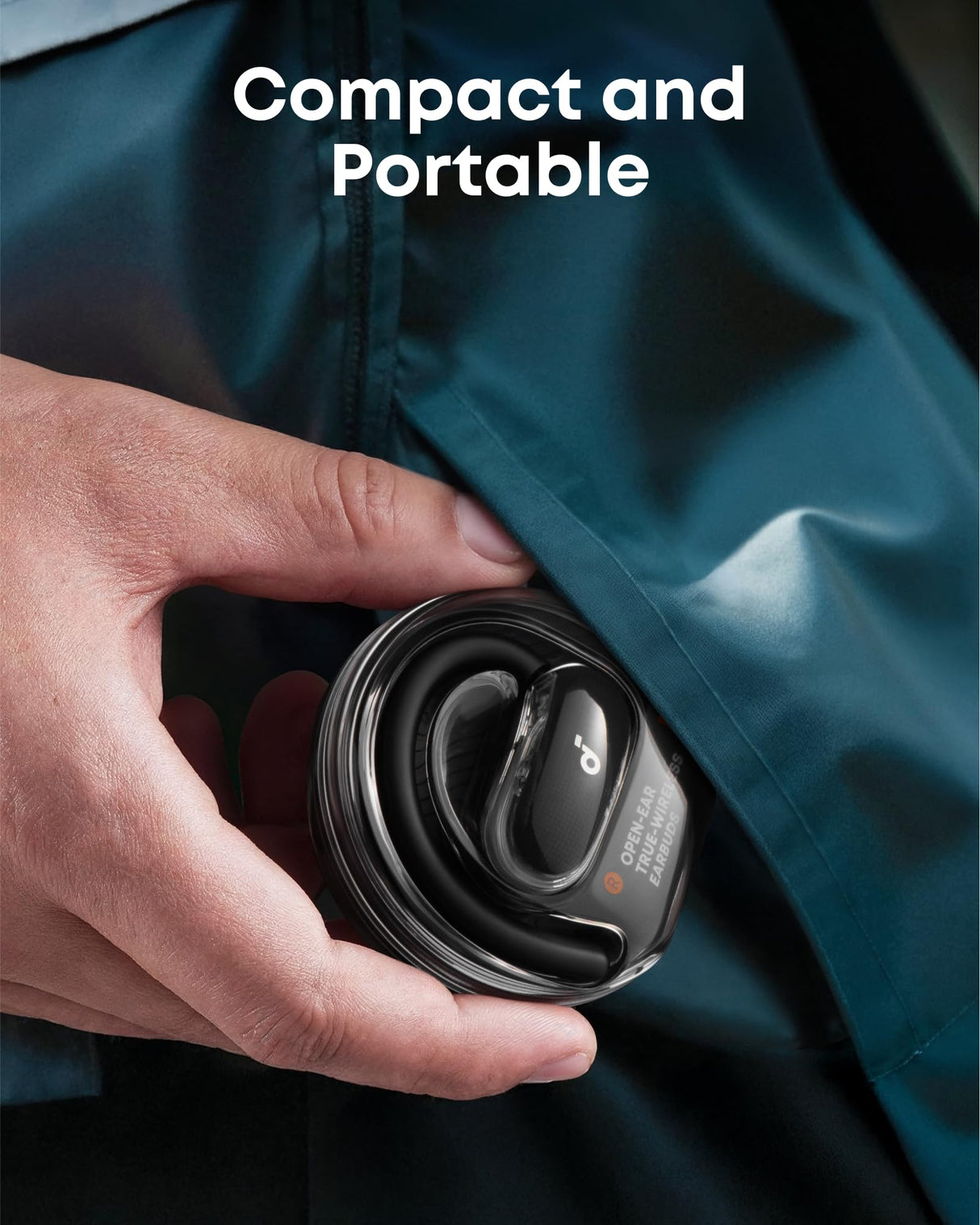 Soundcore Auriculares Open Ear V40i de Anker, Diseño Cristalino, Estuche sin Tapa, 4 Posiciones Ajustables para Cada Tamaño de Oreja, Graves más Ricos, IP55, 21H Reproducción, Llamadas Claras con IA