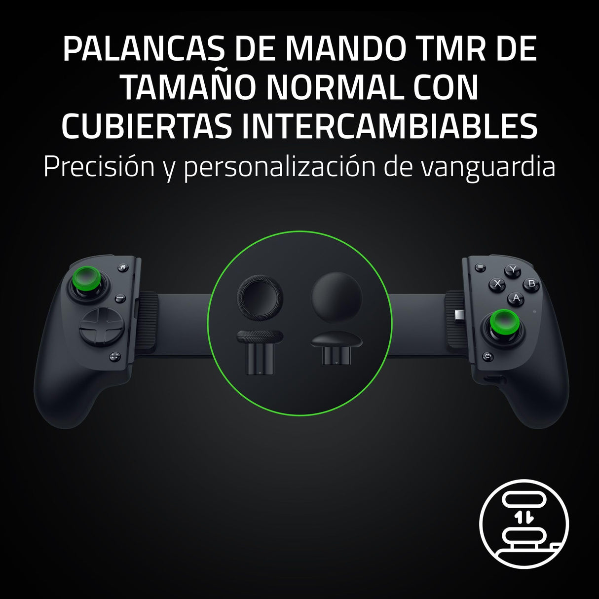 Razer Kishi V3 Pro XL - Mando gaming USB C para tablets de tamaño completo - iPads y tabletas Android de hasta 13" - Plug-and-Play - sticks analógicos (12 botones - háptica Sensa HD) Negro
