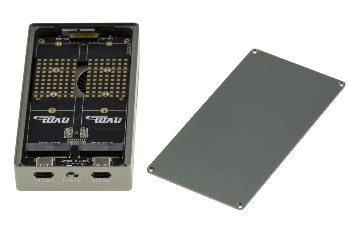 KALEA-INFORMATIQUE Caja de Aluminio USB 3.2 20G para 2 SSD M2 NVMe, Independiente o clúster Raid 0 1 Grande. con Ventilador de refrigeración