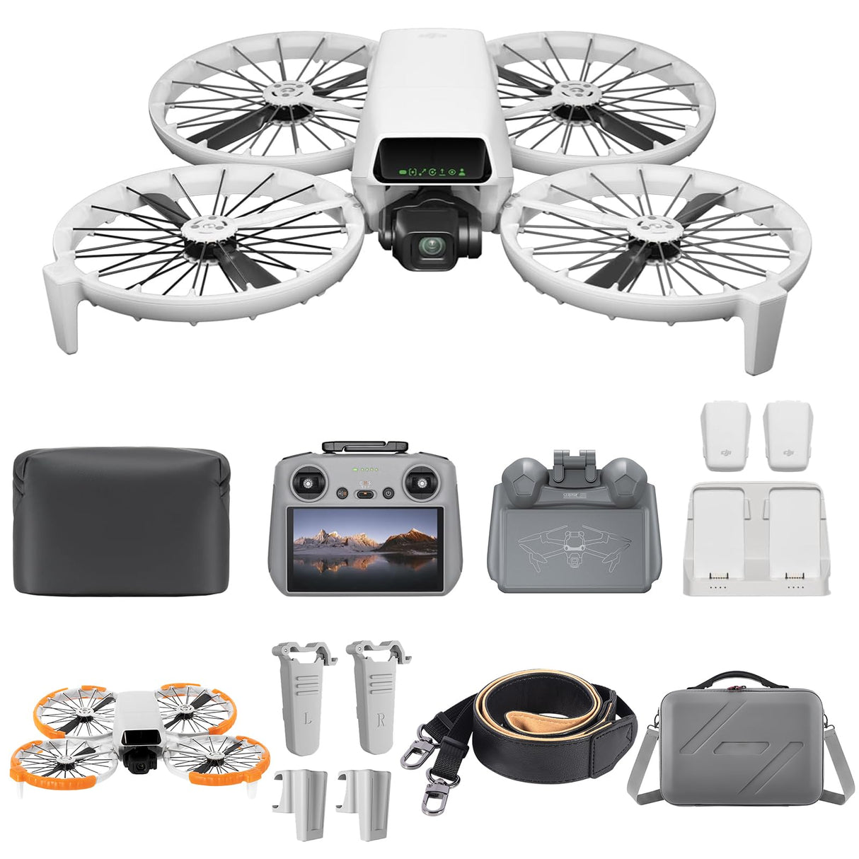 DJI Flip,Drone con cámara 4k adulto, mini drone con cámara, < 249g, drone función sígueme, 13km transmisión de vídeo, arranque manual,retorno automático,31min tiempo de vuelo,con delantal (Vuela Más)