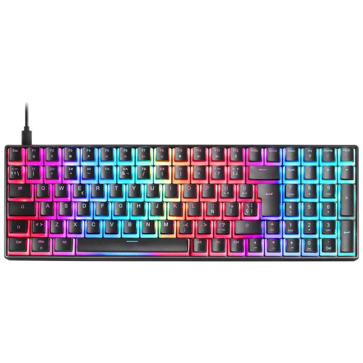 Mars Gaming MKULTRA, Teclado Mecánico Negro RGB, Compacto 96%, Switch Outemu SQ Marrón, Español