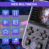 RG353V Pocket Console pantalla táctil IPS de 3,5 pulgadas, Dual OS Android 11 and Linux System, Support 5G WiFi 4.2 Bluetooth Moonlight Streaming HDMI Output Built-in 64G SD Card (Morado Transparente)