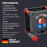 Brennenstuhl Carrete de Cable KD 3200 C1 Professional con Enchufe CEE, Enchufe CEE y 2 Tomas de Corriente con conexión a Tierra (Cable de 30 m en Negro, Uso en Exterior Permanente, Fabricado en