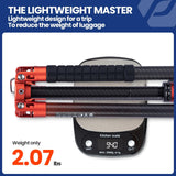 Fotopro Trípode de Fibra de Carbono para cámara de 2 Libras Ultraligero de 62 Pulgadas Trípode MAX Carga hasta 22lbs X-Aircross 3 Naranja