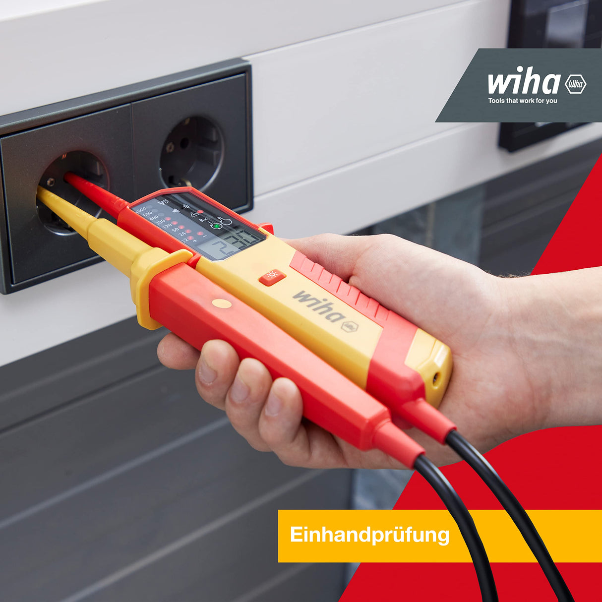 Wiha Comprobador de tensión y paso eMobility, 12-1.000 V CA, CAT IV incl. 2 pilas AAA (44319)