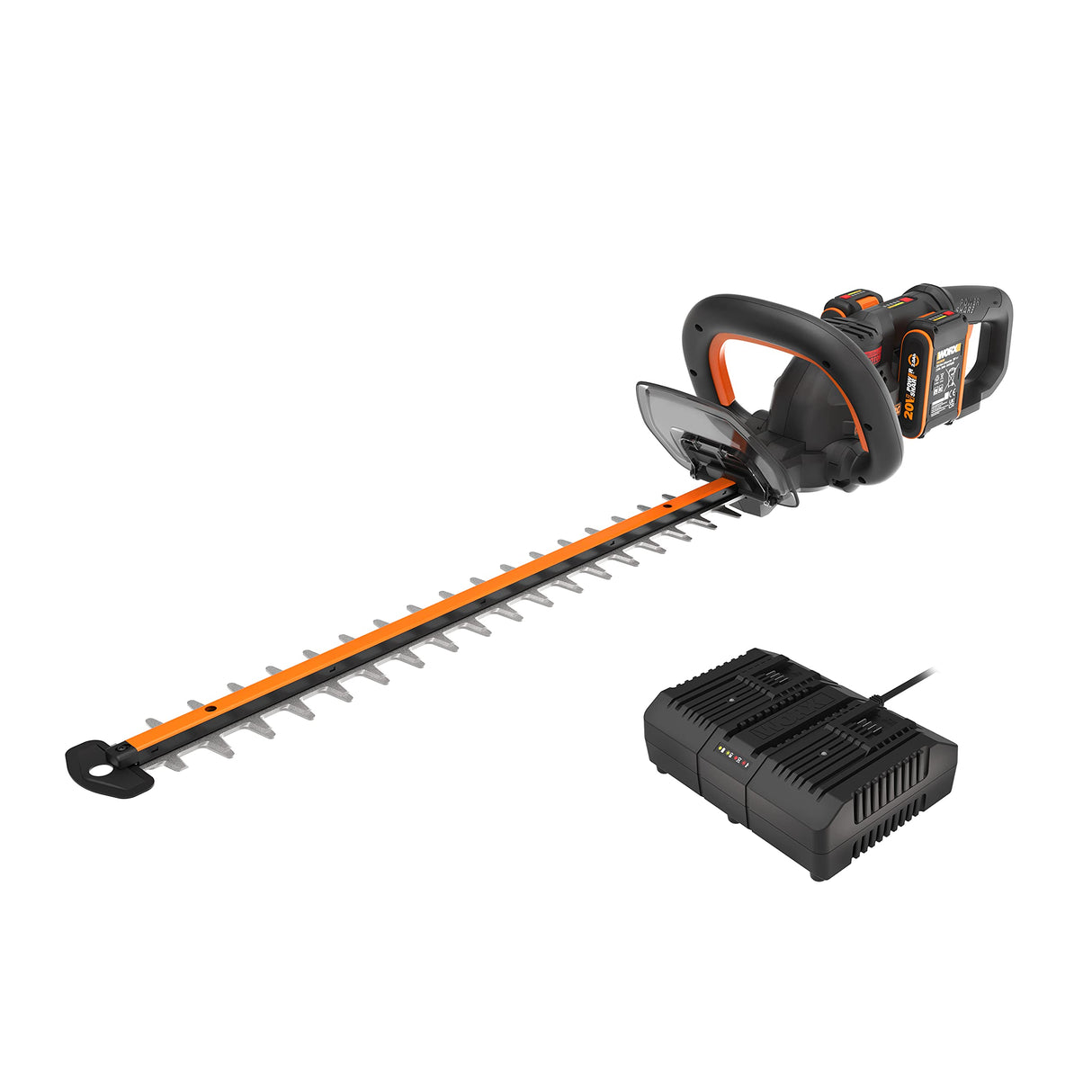 WORX Cortasetos a batería | WG286E | 40v Máx. | 2 Baterías de 20V y 2Ah | Pisajismo y jardineria