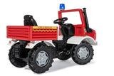 Rolly Toys 038220 RollyUnimog Feuerwehr Edition 2020 (Kinderunimog, Pedfahrzeug) - Incluye RollyFlashlight, Asiento Ajustable, neumáticos silenciosos