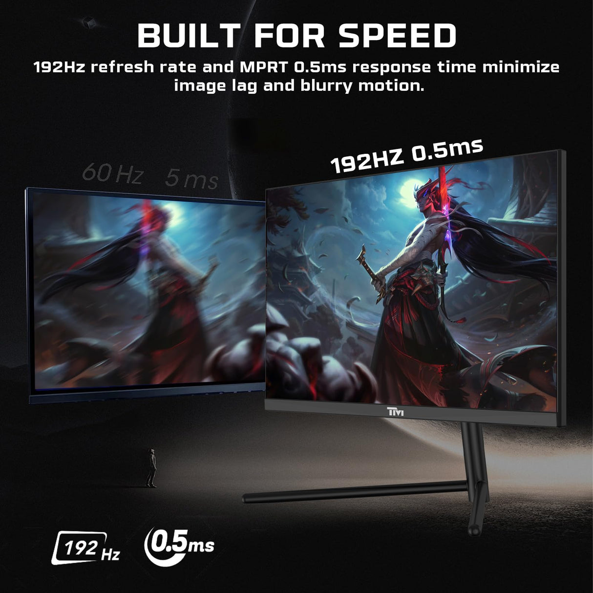 Twisted Minds Monitor Gaming, Pantalla de 27 Pulgadas Fast IPS - Resolución 1920 x 1080 FHD, frecuencia actualización 192 Hz, relación Aspecto 16:9, Tiempo Respuesta 0,5 ms - Negro (TM27FHD192IPS)