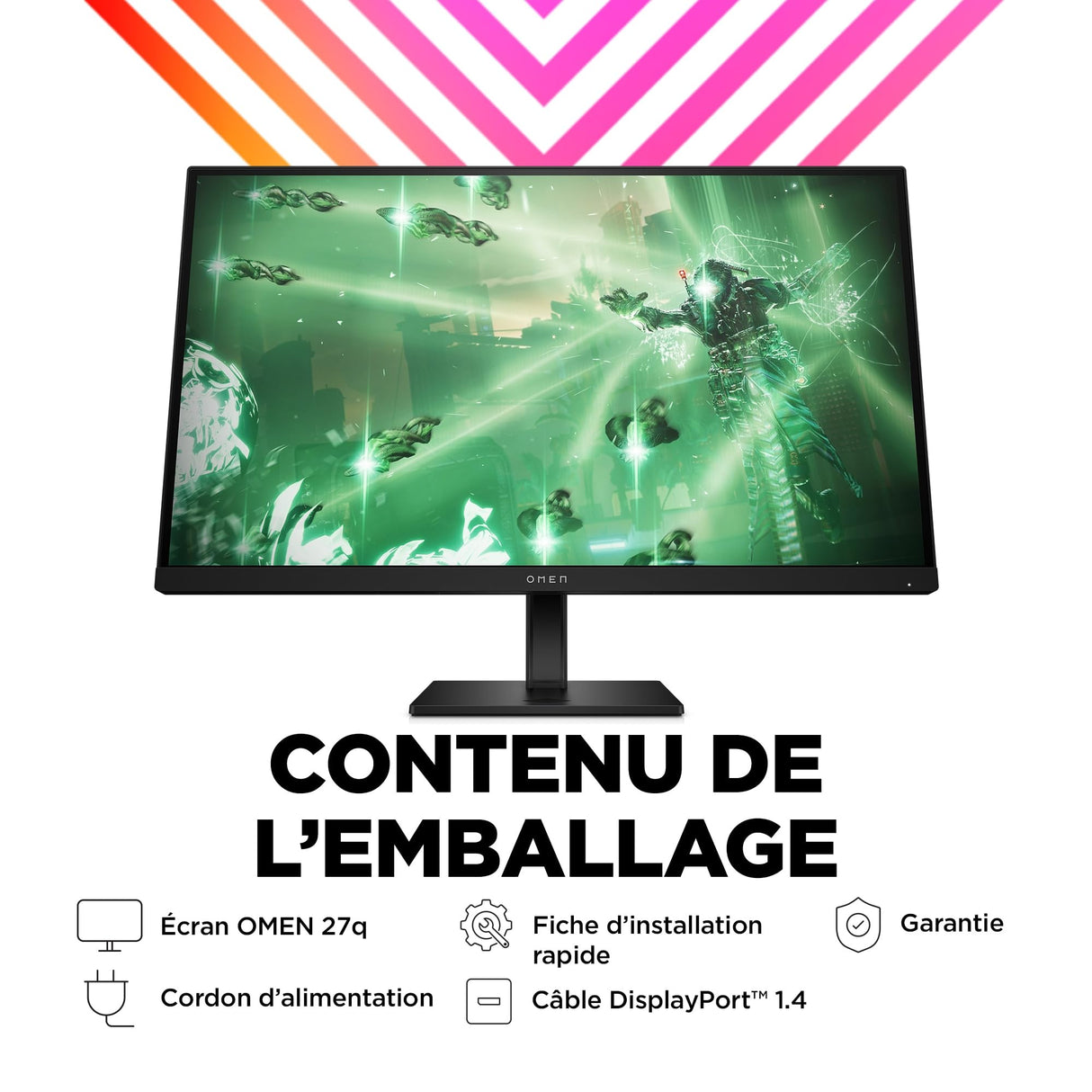 HP OMEN 27q - Pantalla para Juegos (27", 165 Hz, 1 ms, QHD, 2560 x 1440 píxeles, 16:9, antirreflejo, Altura Ajustable, HDR, AMD Freesync Premium, Altavoces Integrados)
