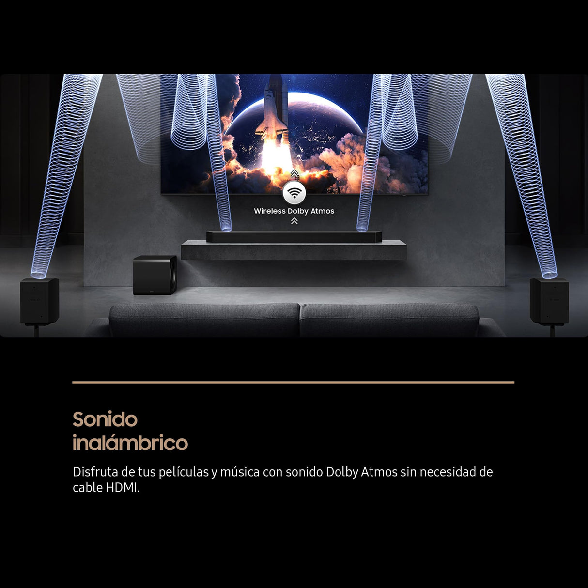 SAMSUNG Barra de Sonido HW-Q800F/ZF 2025 - Dolby Atmos inalámbrico, Q-Symphony, 5.1.2 Canales, SpaceFit Sound Pro y Compatible con asistentes de Voz