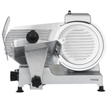 Cortadora de fiambre eléctrica H.Koenig MSX250, profesional, precisa, espesor de corte 0-12 mm, cuchilla italiana de 25 cm, afilador integrado, amplia bandeja, 282 rpm, plateado