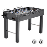 VEVOR Mesa de Futbolín, Tamaño Estándar, Ideal para Interiores, Hogar, Familia y Sala de Juegos, Juego de Fútbol Resistente, Incluye 2 Pelotas, Marcador y 2 Portavasos, 1212 x 610 x 838 mm, Negro