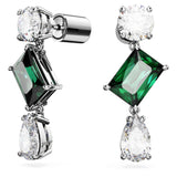 Swarovski Pendientes Mesmera, Tallas mixtas, Verdes, Baño de rodio