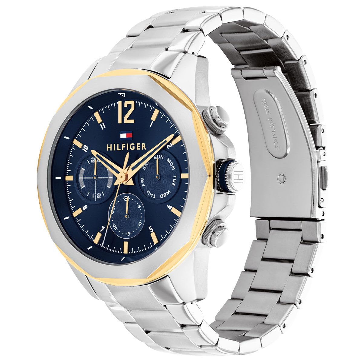 Tommy Hilfiger Reloj Analógico de Cuarzo Multifunción para Hombre con Correa de Acero Inoxidable Plateada - 1792059