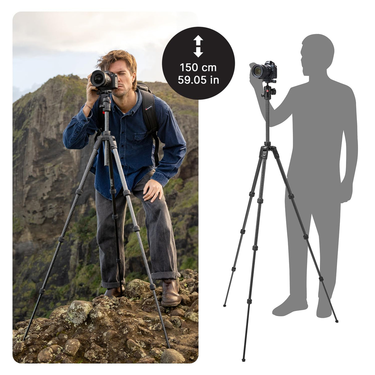 MANFROTTO Kit Befree Advanced AS Carbone bagues de Serrage