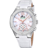 Lotus Reloj Mujer 18972/1 Connected Caja de Acero Inoxidable 316l Plateado Correa de Piel Blanco