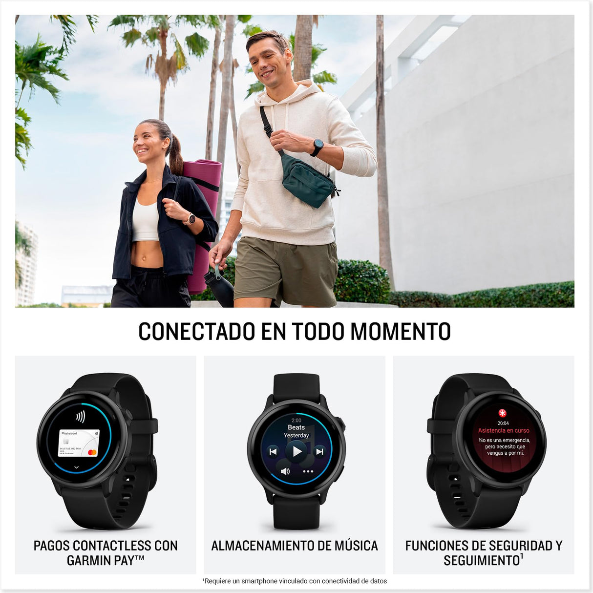 Garmin Vívoactive 6, Smartwatch con GPS, Pantalla AMOLED, Funciones de Salud, Entrenamientos de Movilidad, Entrenamiento avanzado del sueño y hasta 11 días de autonomía, Gris, Amazon Exclusive