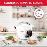 Moulinex, Cookeo - Multicooker inteligente 6L, 150 recetas integradas, cocción sin vigilancia, pantalla intuitiva, guía de cocción, aplicación MyMoulinex, 1600 W, blanco, 15 años reparabilidad