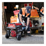 XGREENS Generador de corriente (gasolina) X40 (máx. 3.000W, depósito 25 l, AVR, Powered by Honda, ruedas, alerta aceite, monofásico, 2 tomas 230V, protección térmica y panel digital)