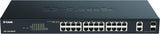 D-Link DGS-1100-26MPV2, Smart Switch 26 Gigabit Ports, Combo, PoE, Power Over Ethernet, Web Management, Layer 2, VLAN, Fanless, IGMP Snooping, VoIP VLAN, QoS, Network Security, Rack Mount