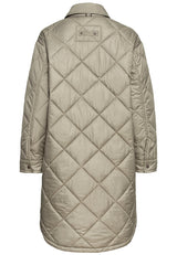 camel active Chaqueta Larga Acolchada en Estilo Overshirt Coat, Verde, 46 para Mujer