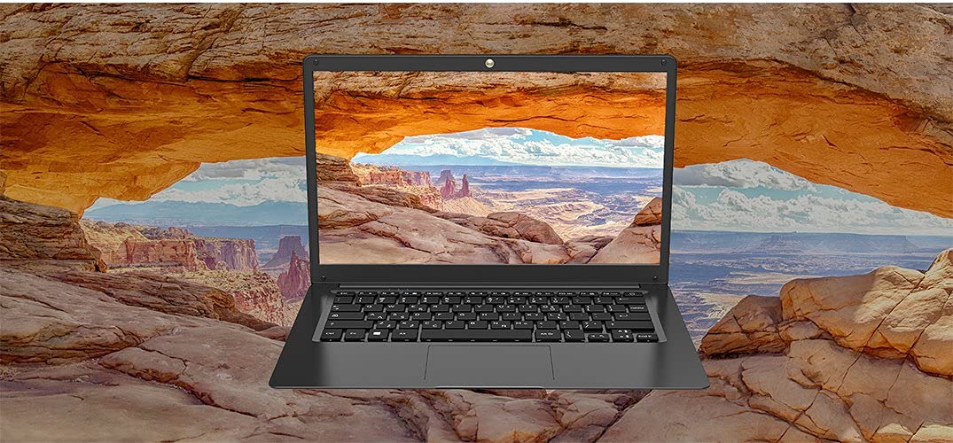TECHBITE Portátil ZIN BIS de 14,1" HD, 64 GB EMMC, portátil de oficina, portátil delgado, gran panel táctil, windows 10 pro, Intel Celeron N3450 de cuatro núcleos, 5000 mAh, Teclado QWERTY, Teclado EN