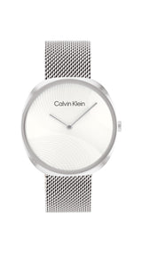 Calvin Klein Reloj Analógico de Cuarzo para Mujer Colección Sculpt con Correa de Malla de Acero Inoxidable Plateada - 25200245
