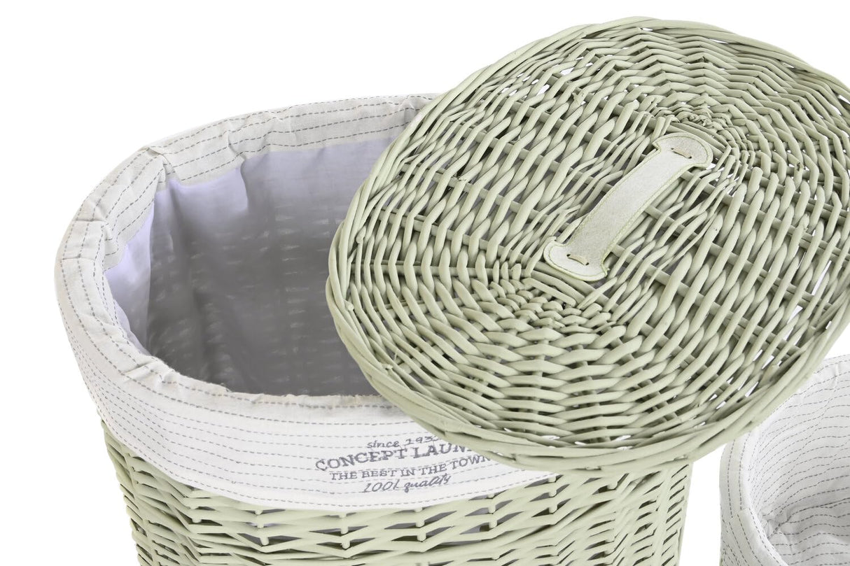 CESTA ROPA SET 5 MIMBRE POLIESTER 51X37X56 VERDE
