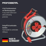 Brennenstuhl Professional SteelCore Carrete SC 5110 IP44 (50m H07BQ-F 3G1,5, Cuerpo de Carrete de Chapa de Acero, Uso en Obras de construcción y Uso en Exteriores permanentes, Fabricado en Alemania)