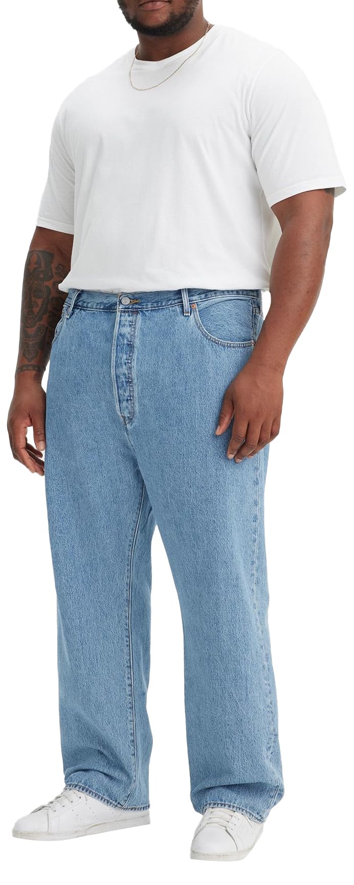 Levi's 501 Original B&T Jeans, Light Indigo Flat, 44W / 32L Hombres