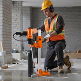 VEVOR Perforadora de Diamante, 2 en 1 Equipo de Perforación 1000/2250 RPM de 2 Velocidades en Seco y Húmedo con soporte, 4 Brocas Diámetro de Perforación de 200 mm para Hormigón, Ladrillo, Piedra
