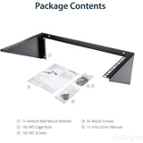 StarTech.com Rack de Pared Soporte Panel de Conexiones 6U - Rack de Pared 6U 19 pulgadas - Acero - Soporte Rack de Servidores, Montaje en Pared Vertical - para Equipos de Red y Datos (RK619WALLV)