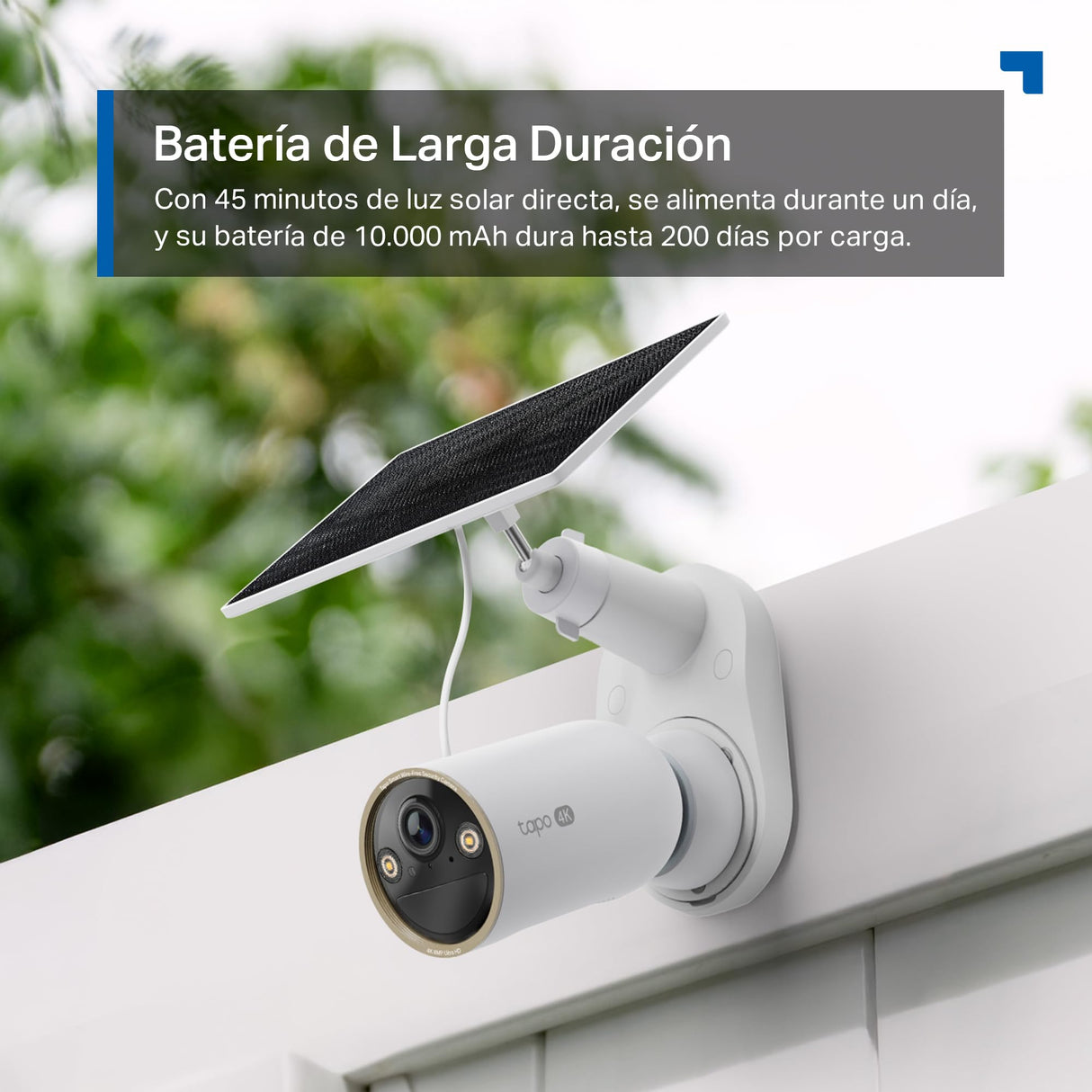 Tapo C460 Kit Solar Cámara de Vigilancia Exterior Starlight Color Visión Nocturna Dual Banda WiFi Base Magnética Grabación MicroSD Cifrada Detección de IA Batería de 10000 mAh, Cámara 4K 8MP
