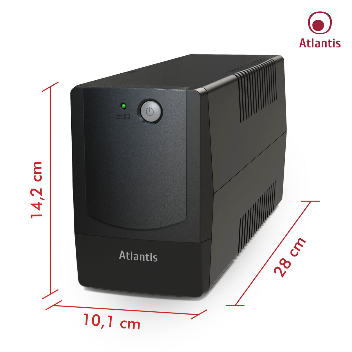Atlantis Land OnePower PX1100 sistema de alimentación ininterrumpida (UPS) 1100 VA 4 salidas AC - Fuente de alimentación continua (UPS) (1100 VA, 550 W, 162 V, 268 V, 220 V, 220 V)
