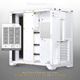 Magniumgear Neo Qube 2 IM, Doble cámara ATX Mid-Tower, Digital-RGB Infinity Mirror Frontal Panel, Tempered Glass Panels, Blanco