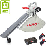 IKRA 3en1 Aspirador soplador a batería IALS 2-20 Incl. 2 baterías Recargables y Cargador rápido Doble
