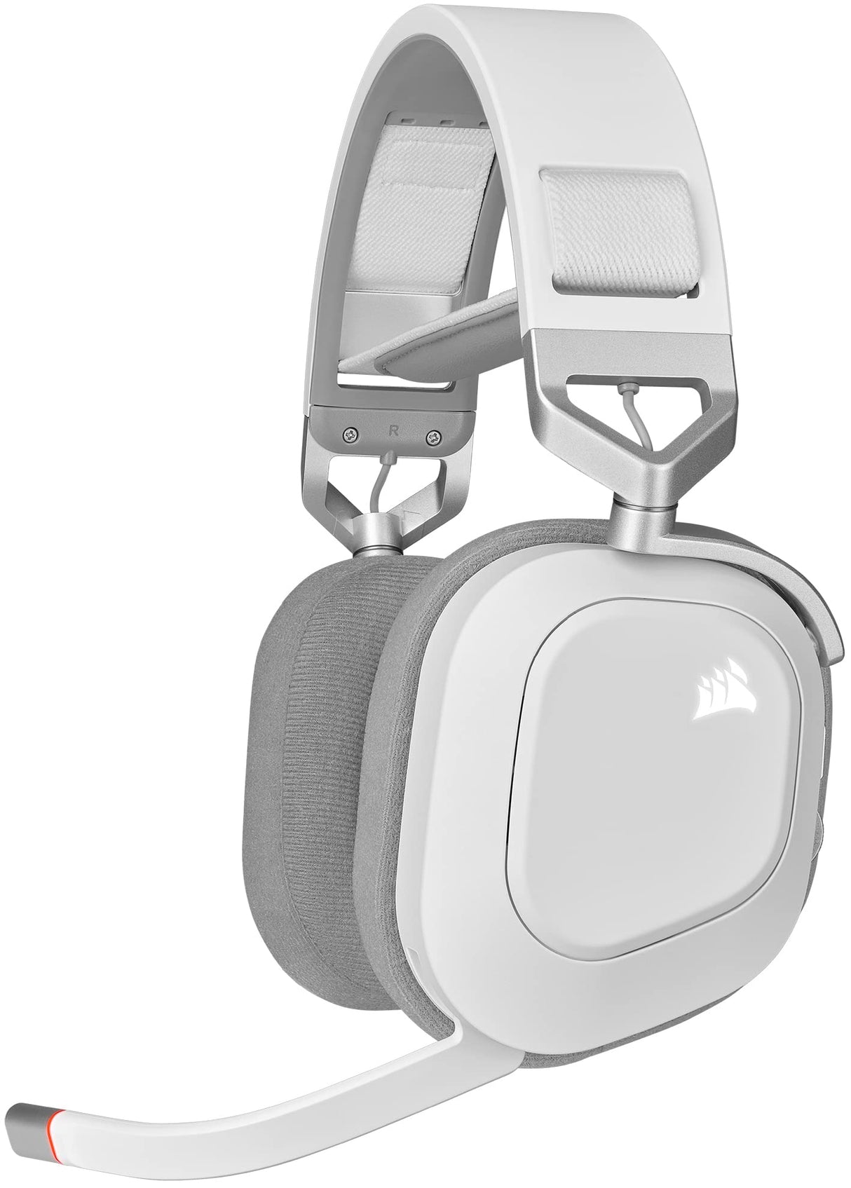 Corsair HS80 RGB WIRELESS Auriculares Inalámbricos para Juegos Multiplataforma RGB - Dolby Atmos - Micrófono Omnidireccional - Compatible con iCUE - PC, Mac, PS5, PS4 - Blanco
