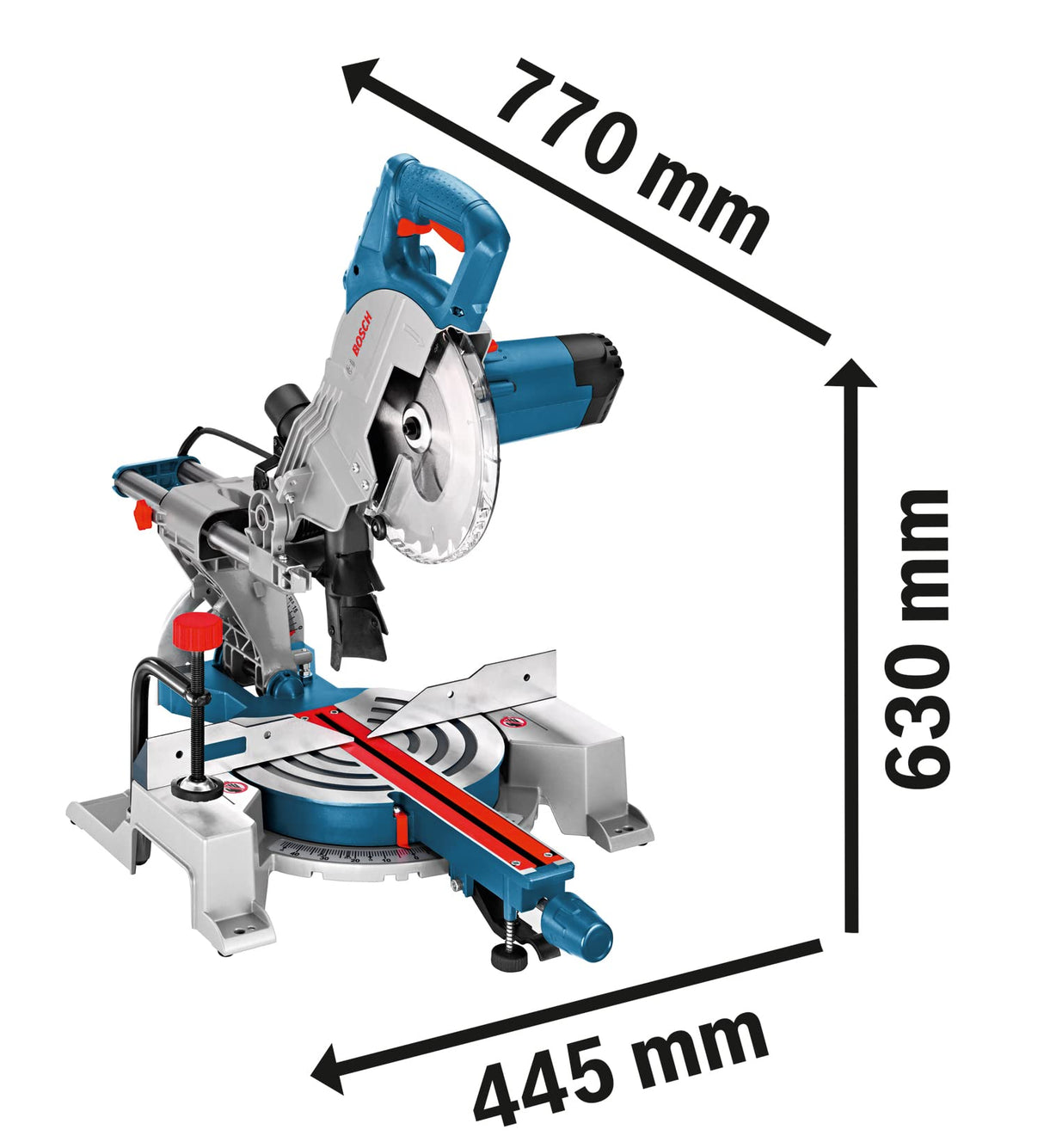 Bosch Professional GCM 80 SJ - Ingletadora telescópica (1400 W, disco Ø 216 mm, Soft Start, incl. 2 discos)