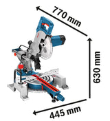 Bosch Professional GCM 80 SJ - Ingletadora telescópica (1400 W, disco Ø 216 mm, Soft Start, incl. 2 discos)