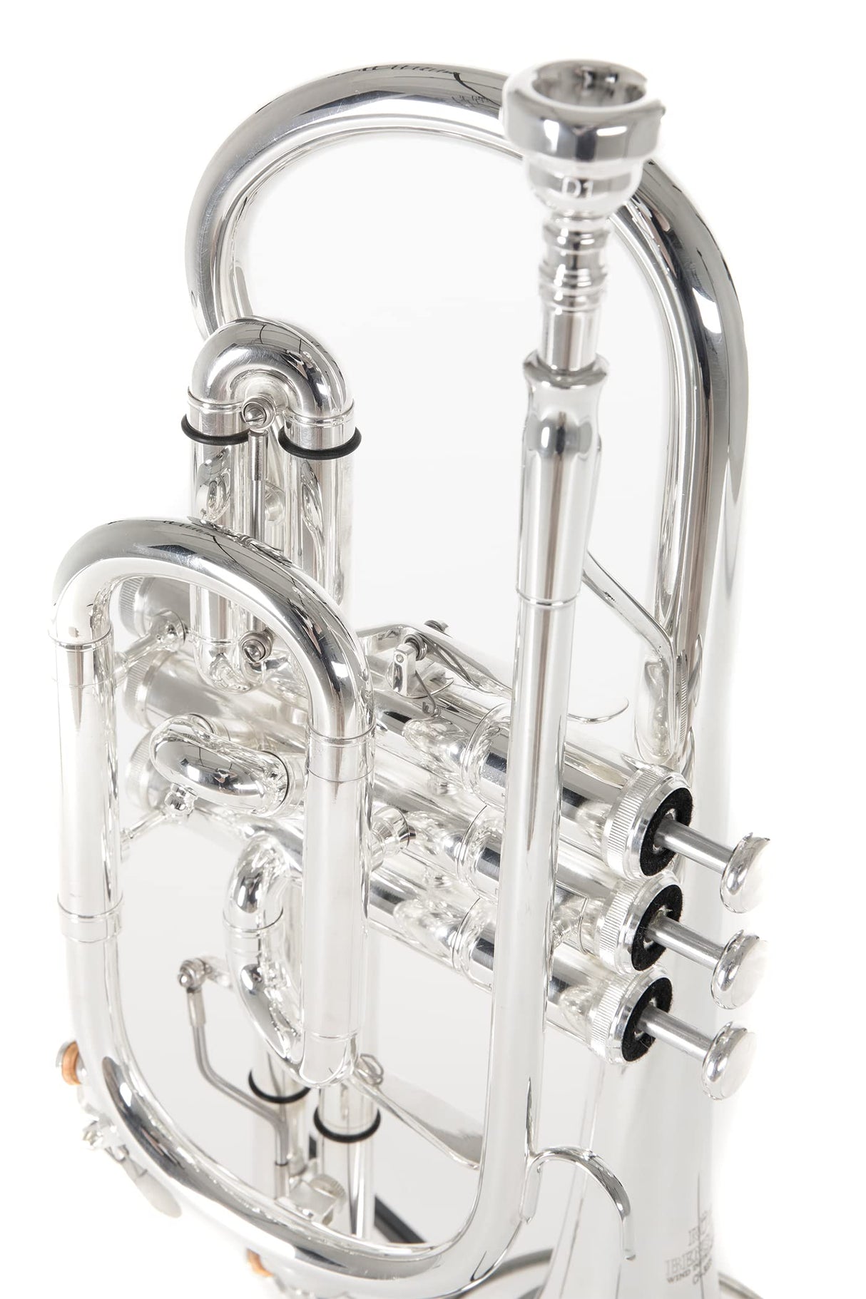 Roy Benson Bb-Cornet CR-302S (corneta profesional con diámetro ML, campana de latón de 119 mm, tudel de latón dorado, correderas exteriores de alpaca y válvulas de acero inoxidable), plateado