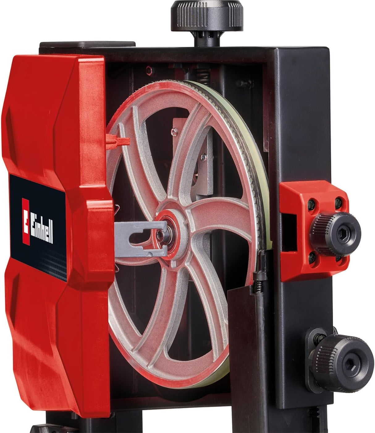 Einhell Sierra de banda TC-SB 200/1 (cambio de hoja de sierra sin herramientas, tope paralelo, ajuste de altura, guía con rodamiento de bolas, mesa inclinable de forma continua)