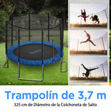 SereneLife trampolin Exterior, Cama Elastica, con Red de Seguridad, Estable, Revestimiento antioxidante