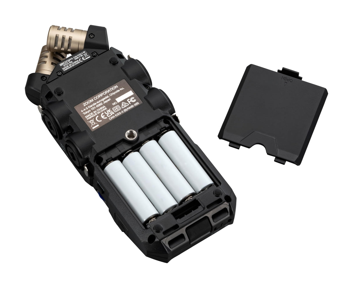 Zoom H6essential (2024 Model, Essential Series) a 32-Bit con coma flotante, accesibilidad, 6 pistas, micros estéreo, 4 entradas XLR/TRS, interface de audio, para músicos, podcasters y cineastas