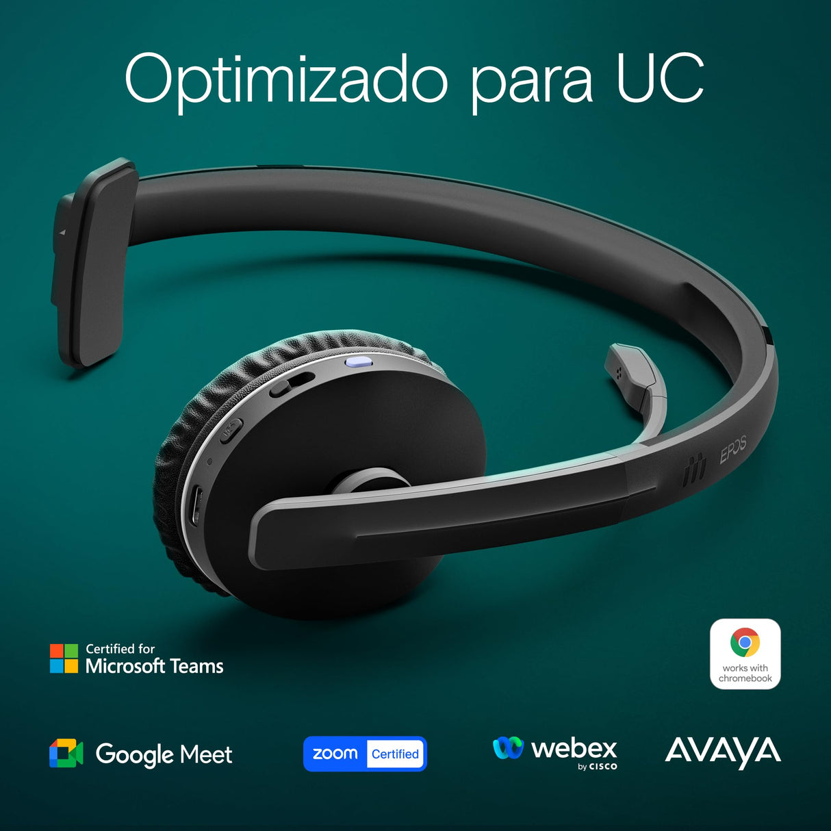 EPOS I SENNHEISER Adapt 231 - Adapt 200 Series - Auricular - On-Ear - Bluetooth - Inalámbrico - Adaptador USB-C a través de Bluetooth - Negro - Certificado para Microsoft Teams, Optimizado para UC