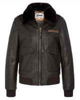 Schott NYC Lcwlisax Chaqueta de Cuero, marrón Oscuro, L para Mujer