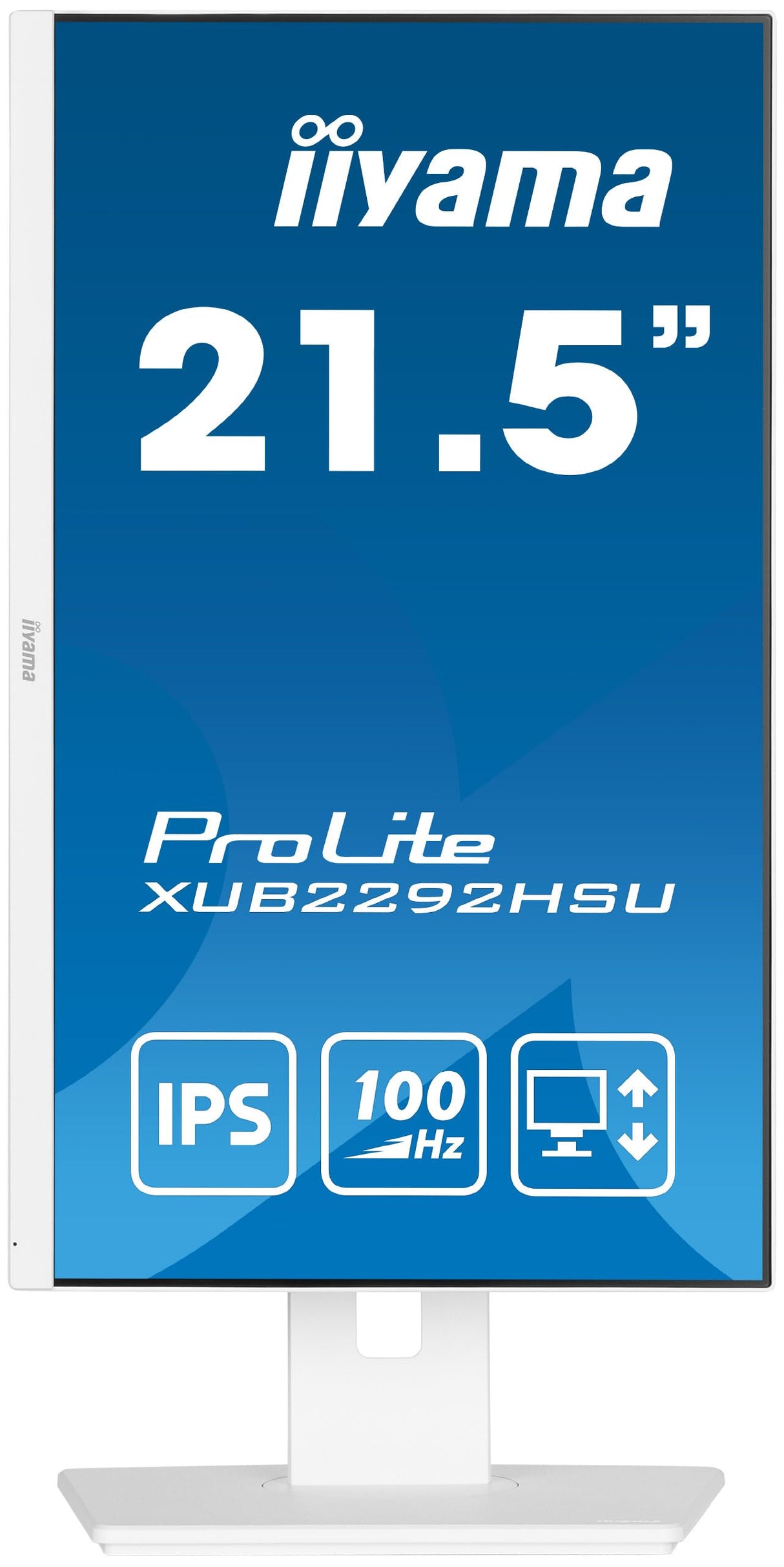 iiyama XUB2292HSU-W6 21,5" Blanco Panel IPS, 1920x1080100Hz, 15cm Regulable en Altura, Pivotante, 250cd/m², Altavoces, HDMI, DisplayPort, 0,4ms MPRT, FreeSync, USB 4X 3.2