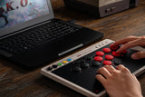 8Bitdo All-Button Arcade Controller for Switch & Windows – Bluetooth, 2.4G, Wired Connectivity, Low-profile Mechanical Switches, 4 Programmable Buttons, Hot-swappable PCB